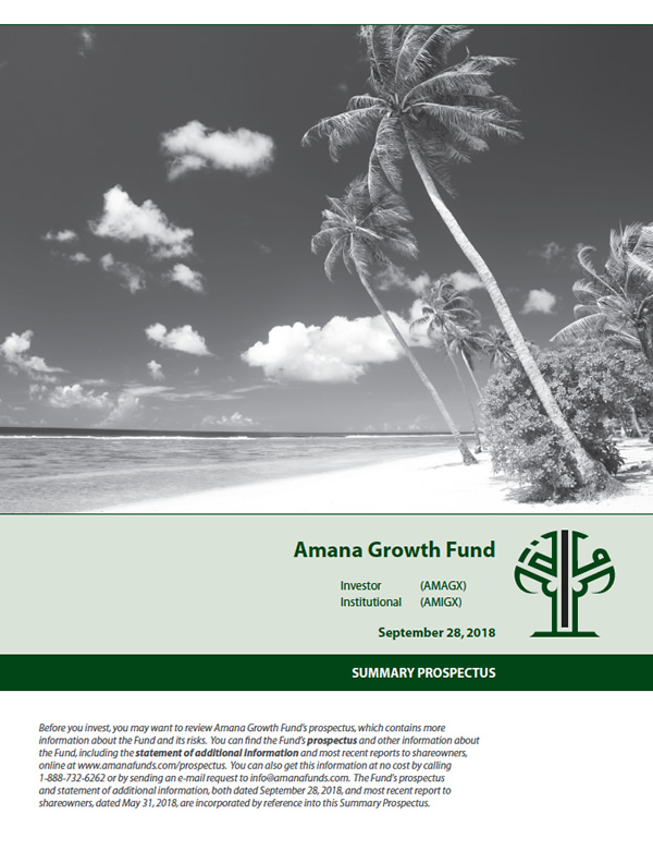 Amana Growth Fund Summary Prospectus September 28, 2018