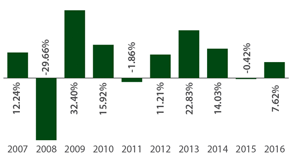 Amana Growth Fund Annual Total Returns
