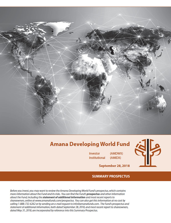 Amana Developing World Fund Summary Prospectus September 28, 2018
