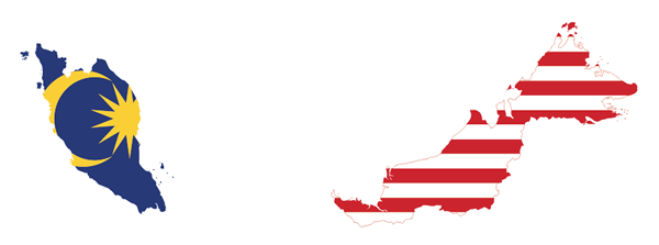 Map of Malaysia Superimposed upon Malaysia's national flag