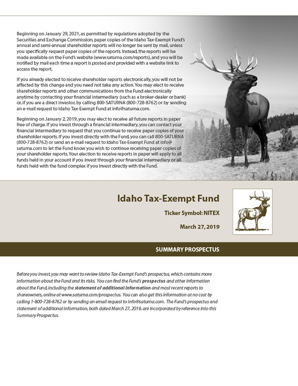 Idaho Tax-Exempt Fund Summary Prospectus