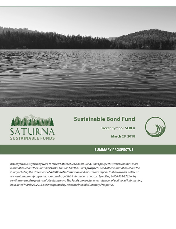 Saturna Sustainable Bond Fund Summary Prospectus