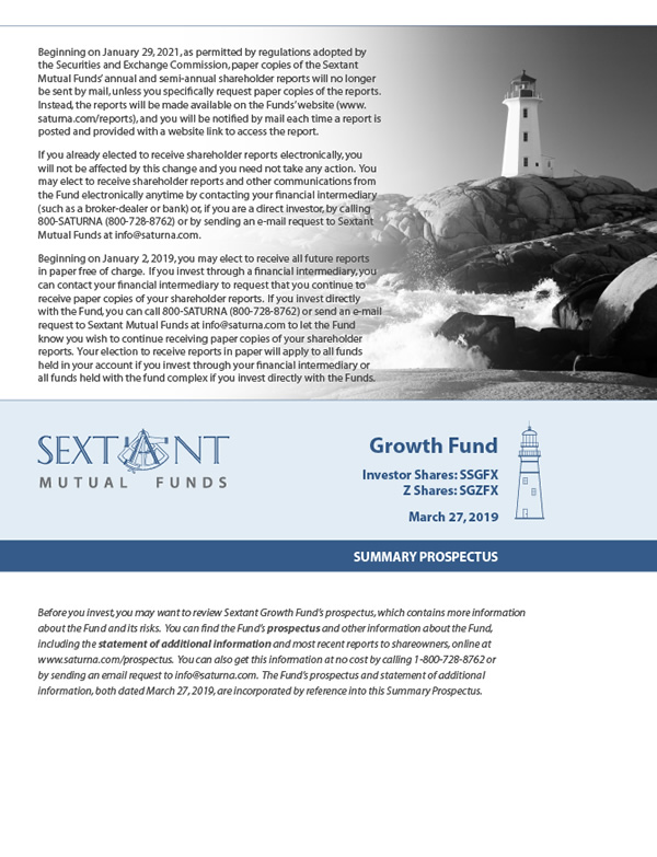 Sextant Growth Fund Summary Prospectus
