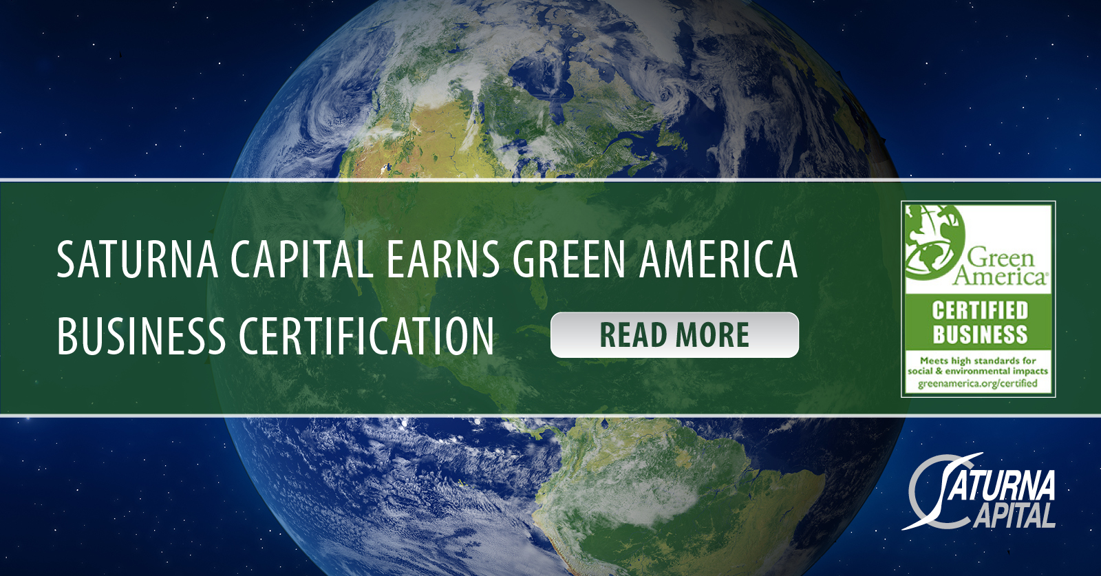 Saturna Capital Earns Green America Business Certification Saturna