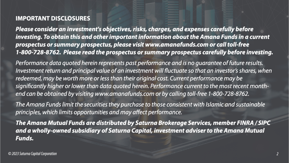 Amana Funds Managers' Update Disclosure Slide 1