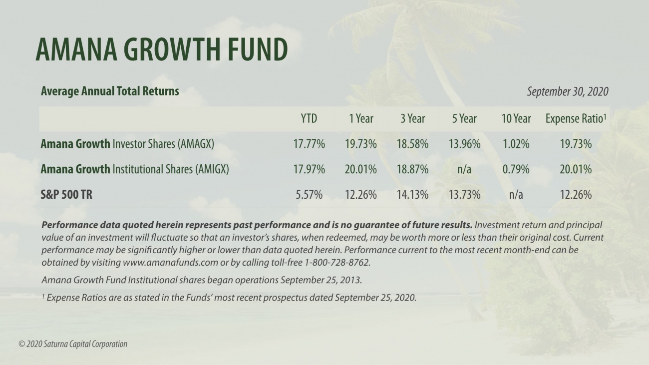 Amana Growth Fund Performance