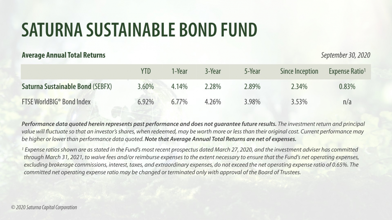 Sustainable Bond Fund Performance