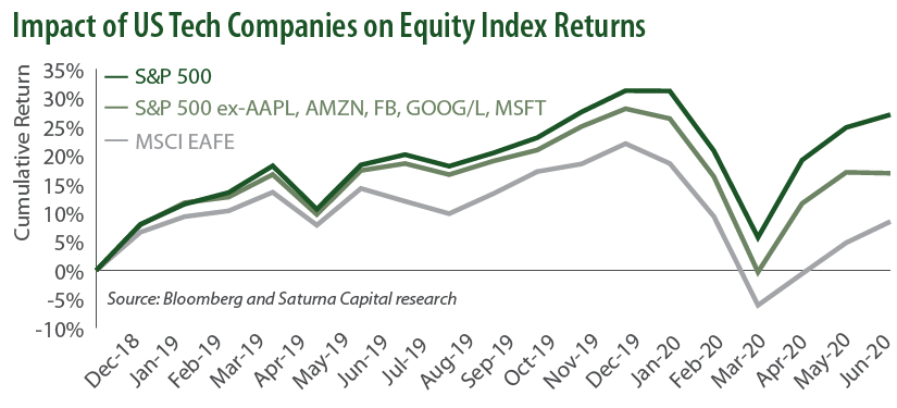 Impact of US Tech Companies on Equity Index Returns