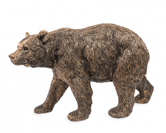 A bronze bear statue