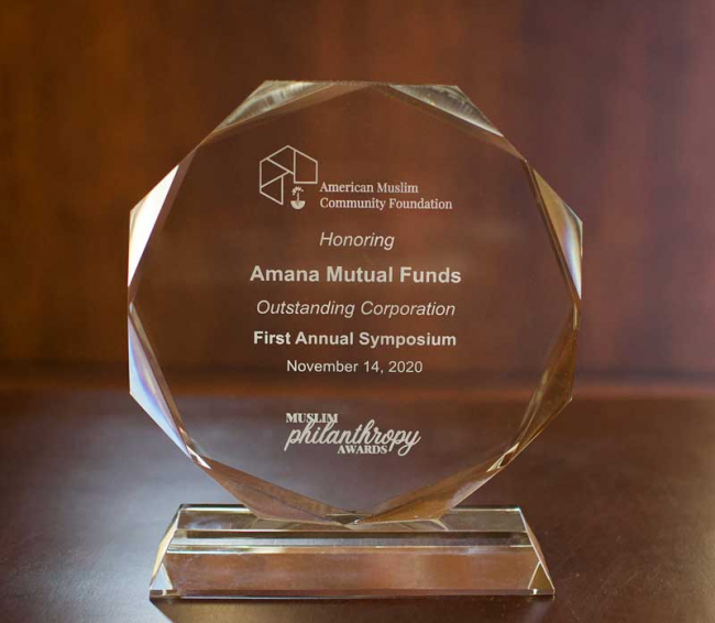 Amana Mutual Funds Named Outstanding Corporation of 2020 by the American Muslim Community Foundation